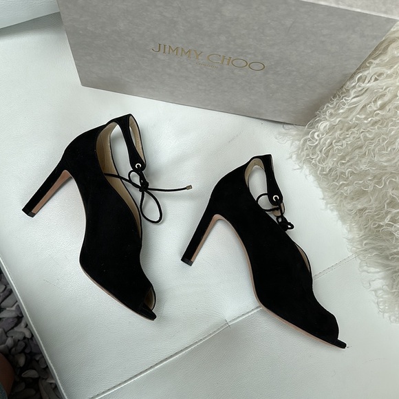 Jimmy Choo "Sayra" black suede heels - Picture 4 of 8